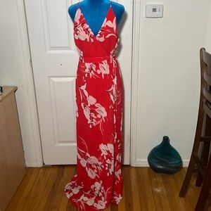 Yumi Kim Red and White Floral Maxi Dress